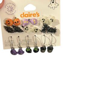 Claire's Orange and Purple Halloween earring set for pierced ears